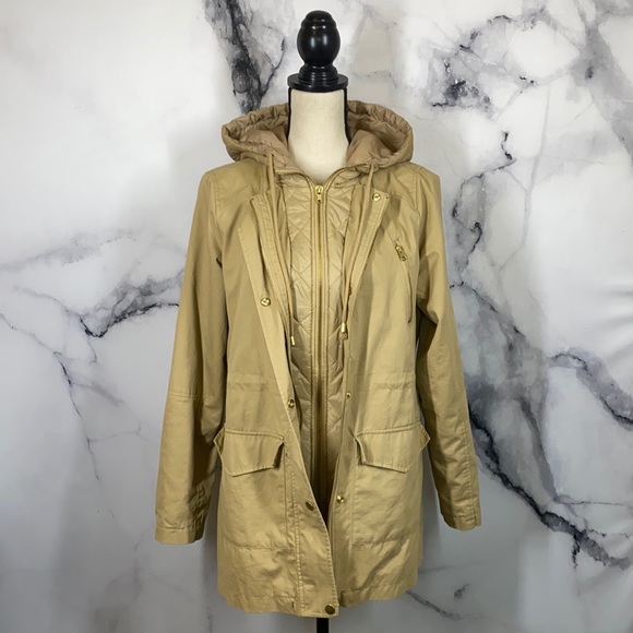 MICHAEL Michael Kors Jackets & Blazers - MICHAEL KORS tan double zip hooded field jacket M